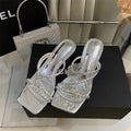 girls Summer European and American New High Heels, Stiletto Heels, Diamond Sandals, Sizes 35-39