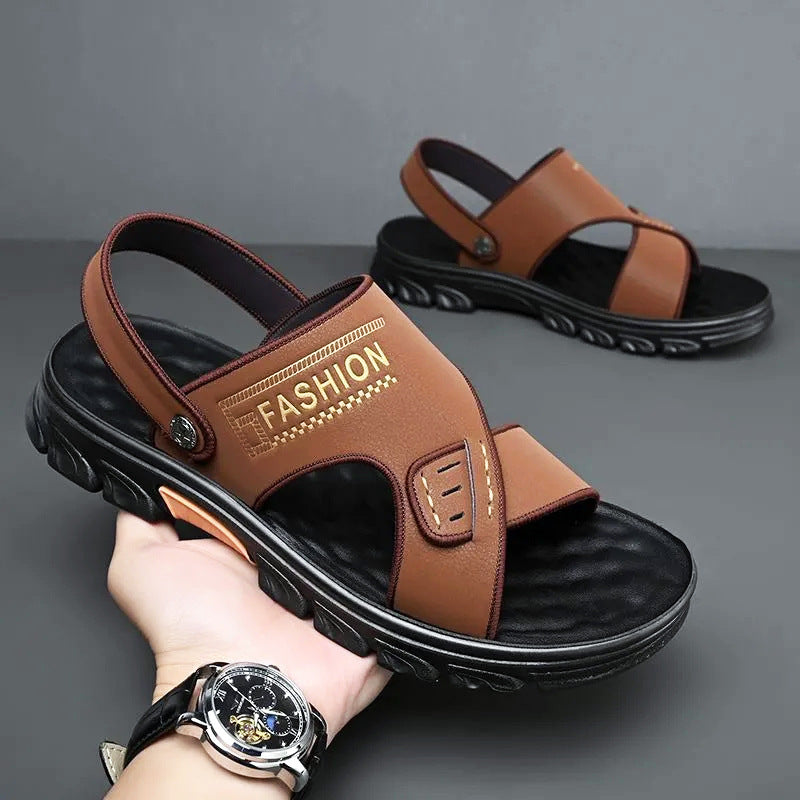 Men's Sandals Summer New Soft Bottom Soft Surface Casual Beach Shoes Outdoor Dual-use Sandals and Slippers Men's All-match Work Shoes