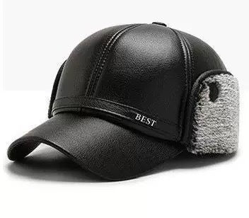 Autumn and Winter Hats for Middle-Aged and Elderly Men, Grandpa's Warm Ear Protection, Baseball Cap for the Elderly, Dad's Old Man's Velvet Peaked Cap