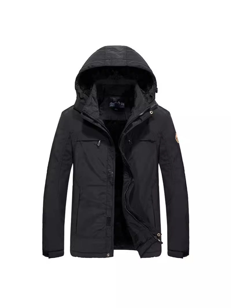 Men's Jacket, Cotton Coat, Nylon Composite Fabric, Casual Cotton Coat, Quick-Drying, Warm, Breathable, Winter Middle-Aged Men's Jacket