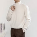 Autumn and Winter Half-neck Sweater Men's Loose All-match Thickened Sweater Men's White Base Mid-neck Slim-fit Sweater