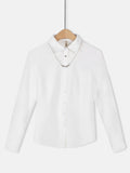 Summer New Women's Long-Sleeved Shirts, Feminine Commuting Slim Fashion Chiffon Shirts and Tops