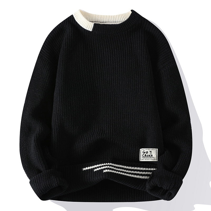 2024 autumn and winter new sweater boys Korean trend sweater base shirt casual round neck sweater men's wholesale