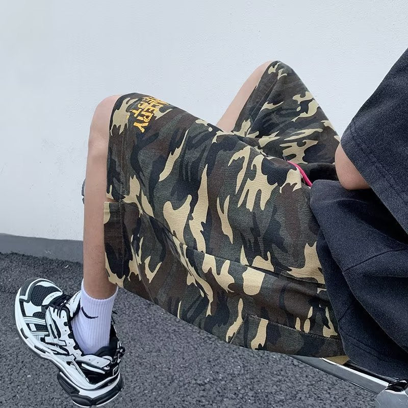 Boys Summer New Shorts Camouflage Design Loose Straight Casual Sports Pants Personality Niche Fashion