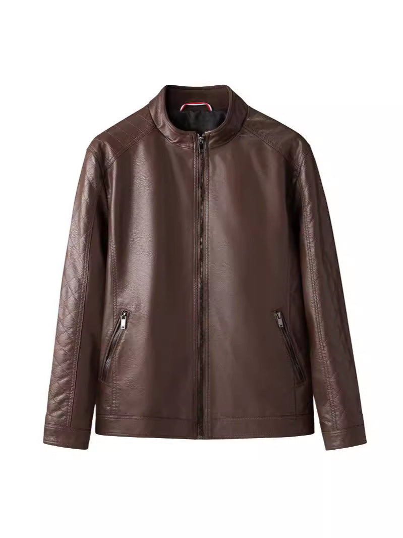 Foreign Trade Leather Clothing Men's Motorcycle Leather Clothing Casual Autumn and Winter New Leather Jacket Youth Motorcycle PU Jacket Casual Men