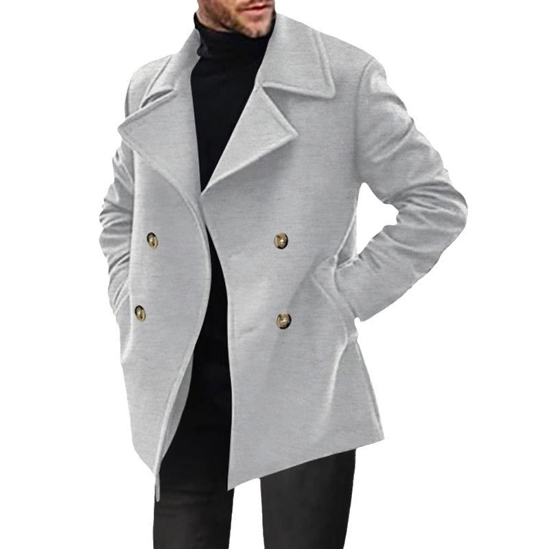 Cross-Border Independent Site Men's Trench Coat, New Spring and Autumn Men's Coat, Mid-Length Foreign Trade Amazon Casual Men's Jacket