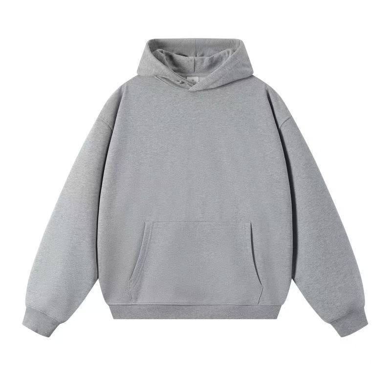Trendy Brand Heavyweight 400g Terry Crewneck Sweatshirt Couple Pullover Autumn and Winter Thickened Coat Solid Color Loose Unisex Top