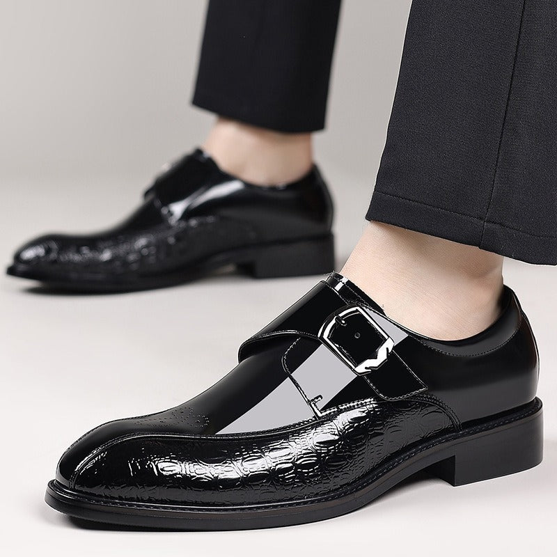 First-Layer Cowhide New Men's Loafers, Lazy Slip-Ons, Height-Increasing British Versatile Leather Shoes, Business Office Men's Shoes