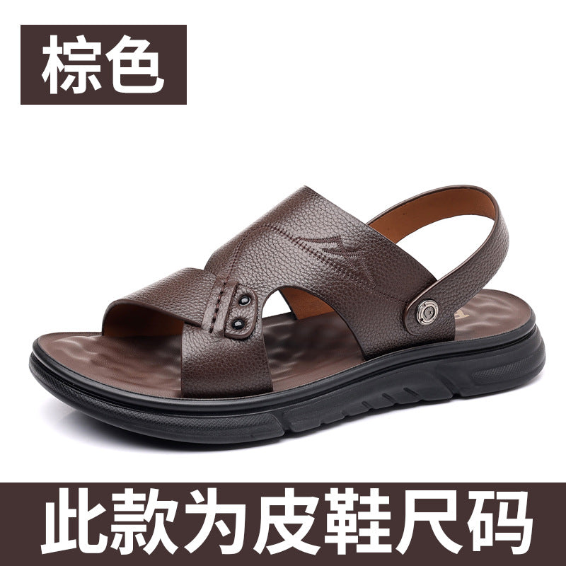 Sandals for Men 2026 Summer New Style Casual Genuine Leather Men's Sandals First-Layer Cowhide Beach Shoes for Men Factory Direct Sales
