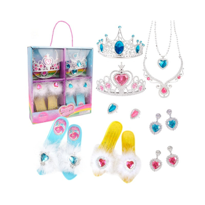 Cross-Border New Product Dress-Up Toy Ring Children's Girls' Set Princess Accessories Pretend Play High Heels Simulation