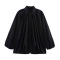 Cross-Border Women's Clothing 2026 Autumn and Winter European and American Fashion Loose Lapel Puffy Bomber Jacket for Women X5048