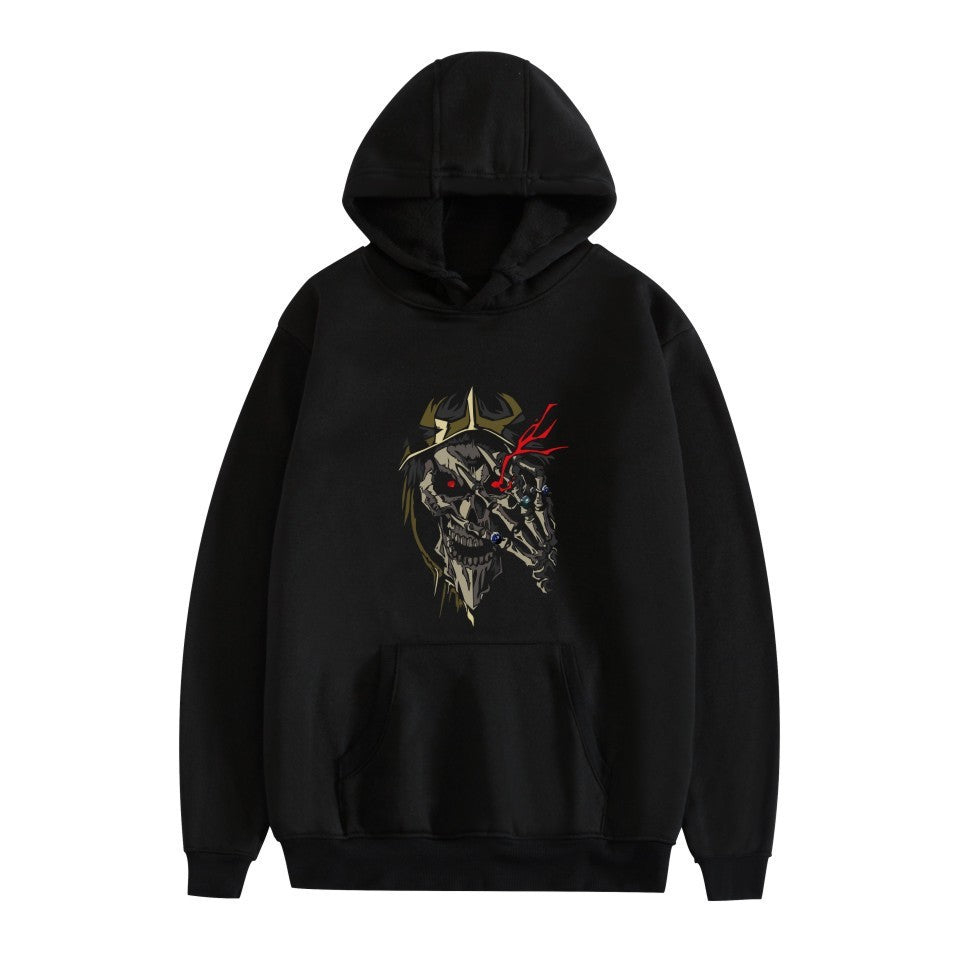Cross-border overlord peripheral hoodie cartoon cartoon print autumn and winter men's and women's hooded sweater