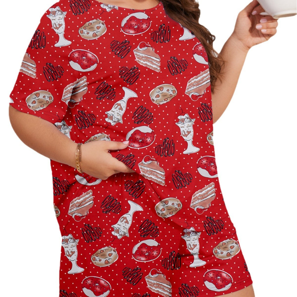 Plus-Size Women's Summer Pajamas, Casual Loose Short-Sleeved Loungewear, Cross-Border Temu Xiyin Wholesale, Breathable, Versatile, Lazy Style