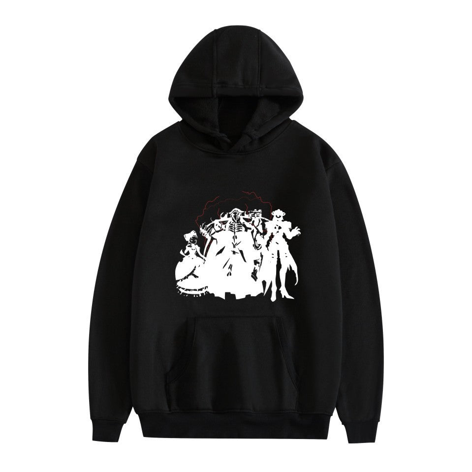 Cross-border overlord peripheral hoodie cartoon cartoon print autumn and winter men's and women's hooded sweater