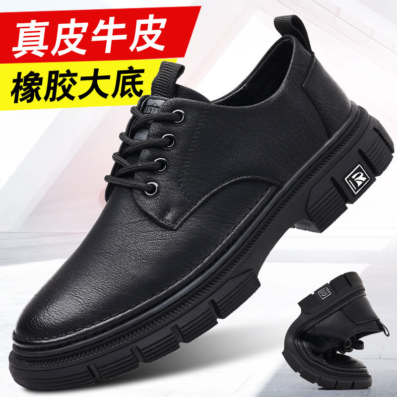 2024 New Men's Leather Shoes Shock-Absorbing Business Formal Wear Inner Heightening Popular Versatile Genuine Leather Casual Large Leather Shoes for Men