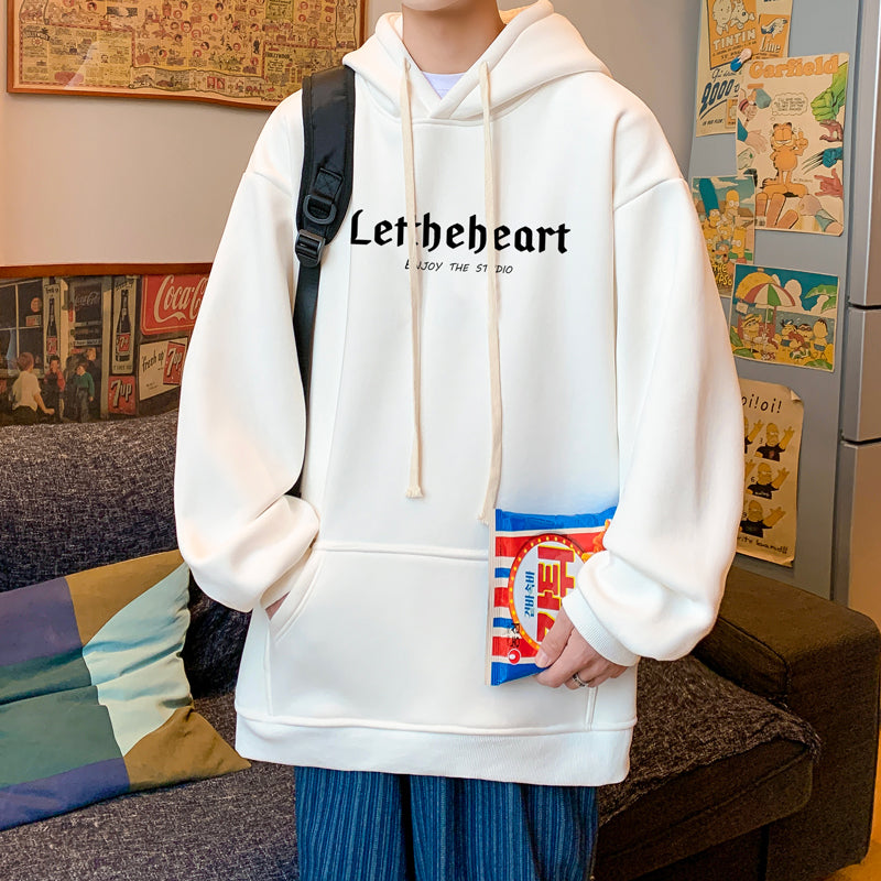 Cotton Hooded Sweater Men's Spring and Autumn 2024 New Loose Couple Hoodie Fashion Brand oversize American Jacket