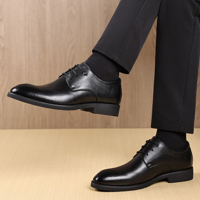 Leather Shoes for Men 2024 Autum New Men's Business Formal Wedding Shoes British Style Fashion Korean Style Men's Shoes Genuine Leather