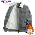 Winter Plus Size Men's New Corduroy Lambskin Cotton-padded Coat Warm Overalls Lapel Cotton-padded Coat Young and Middle-aged Jacket