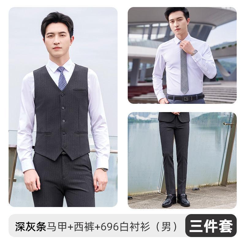 Autumn and winter new men's and women's same style business attire 4S shop business suit suit slim temperament hotel formal overalls