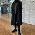 2024 New Double-breasted Coat Men's Mid-length Autumn and Winter Thickened Coat High-grade Korean Woolen Coat