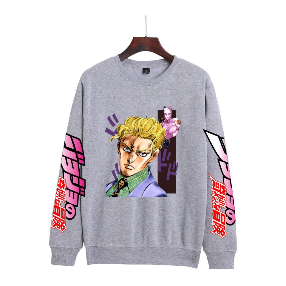 Cross-border Hot Hoodie JOJO's Wonderful Adventure Popular Printing Casual Men's and Women's Round Neck Sweater Autumn and Winter Fashion Spot