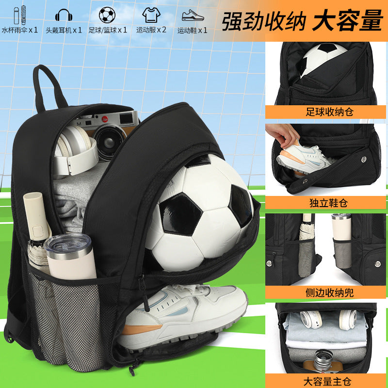 Spot New Shoulder Football Pattern Football Bag with Ball Holder Waterproof Sports Equipment Bag Suitable for Basketball Volleyball Bag