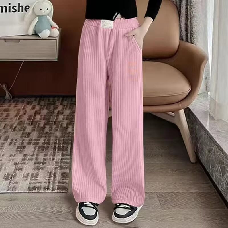 Corduroy Spring and Autumn Pants Boys and Girls Loose All-match Trendy Leg-toe Casual Sports Pants Fashion Children's Wear