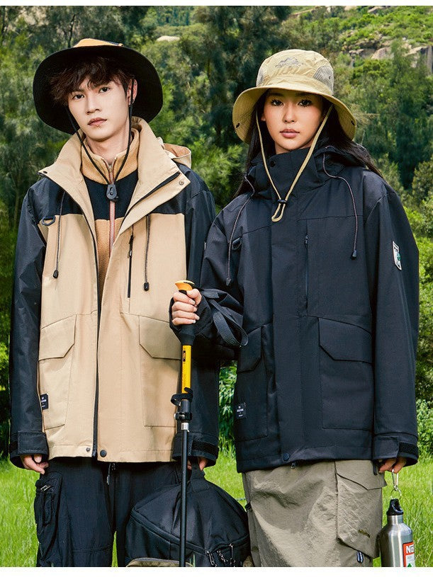 Compass Charge Clothes Women's Jacket Three-in-One Windproof and Waterproof Winter 2024 New Outdoor Couple Mountaineering Suit for Men