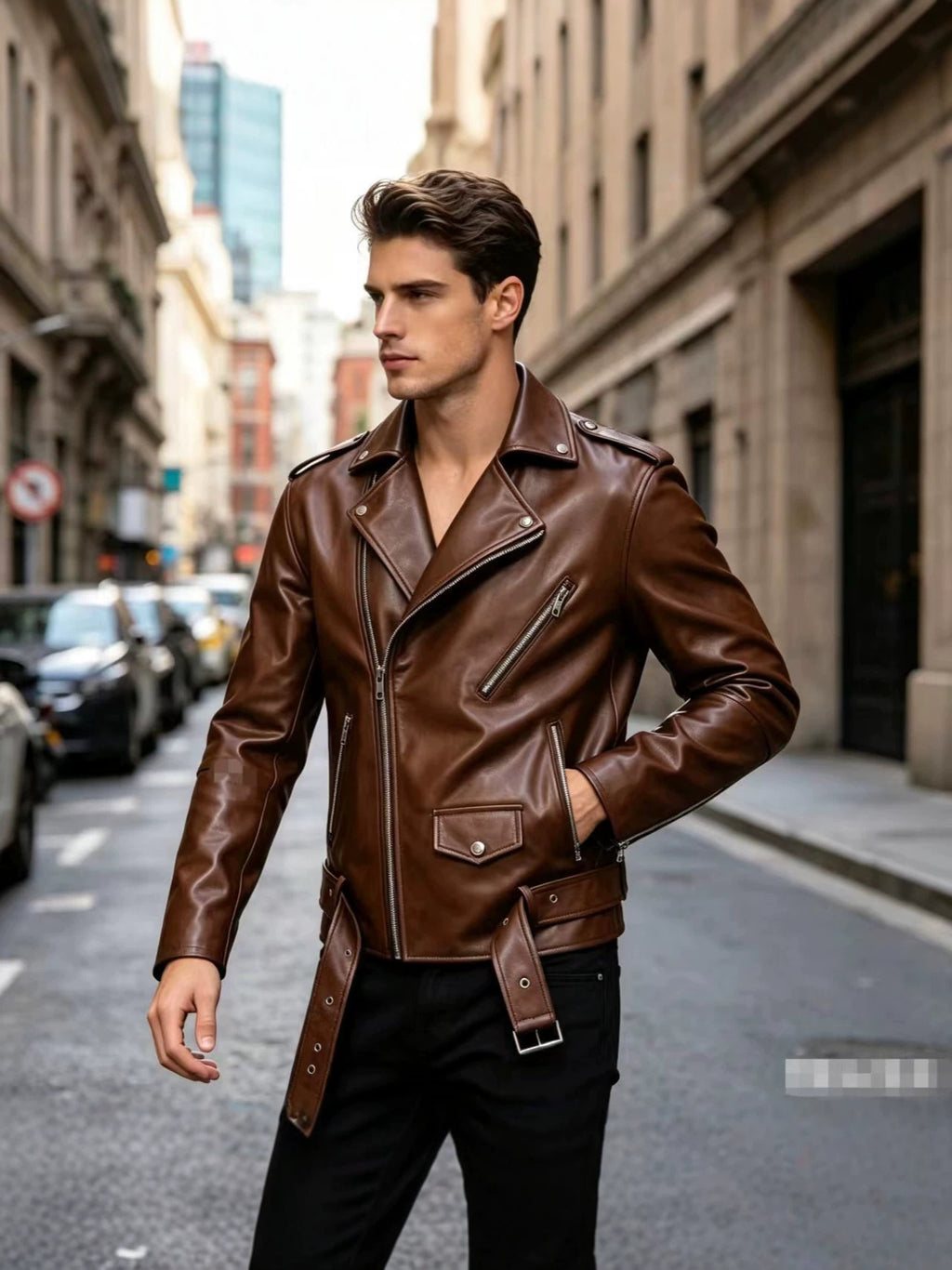 2025 Autumn/Winter New Men's Pu Leather Jacket, Large Size Men's Leather Clothing for Foreign Trade, Aliexpress Amazon Motorcycle Leather Jacket