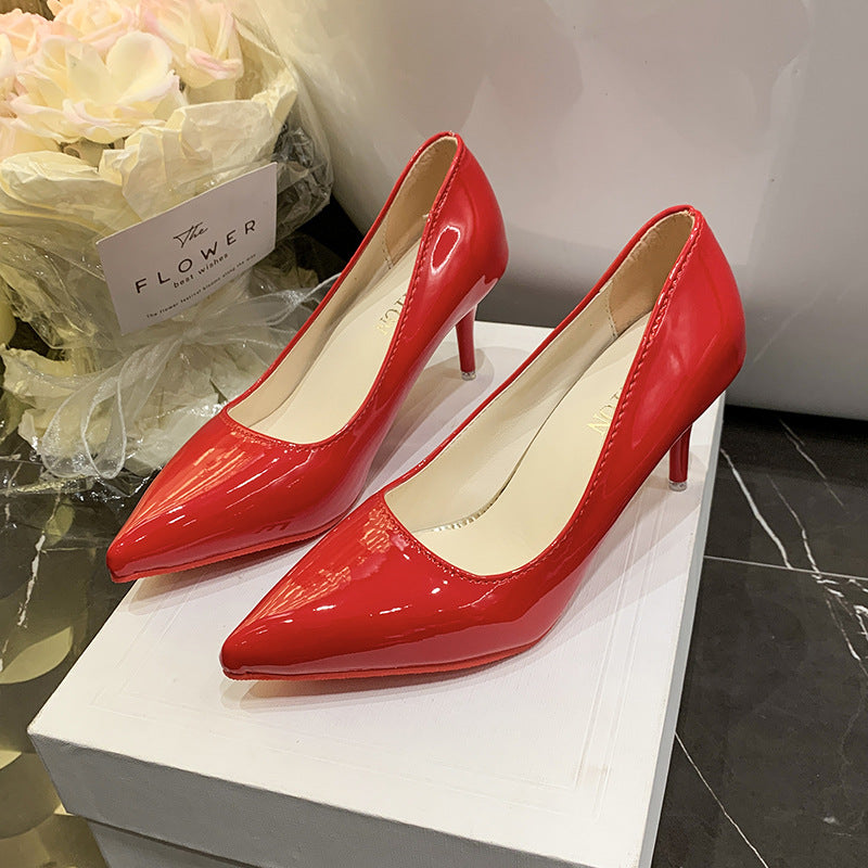 Cross-Border Large Size Women's High Heels 35-43 Size Pure Color Simple Stiletto High Heel Sandals Casual Fashion Shoes for Women