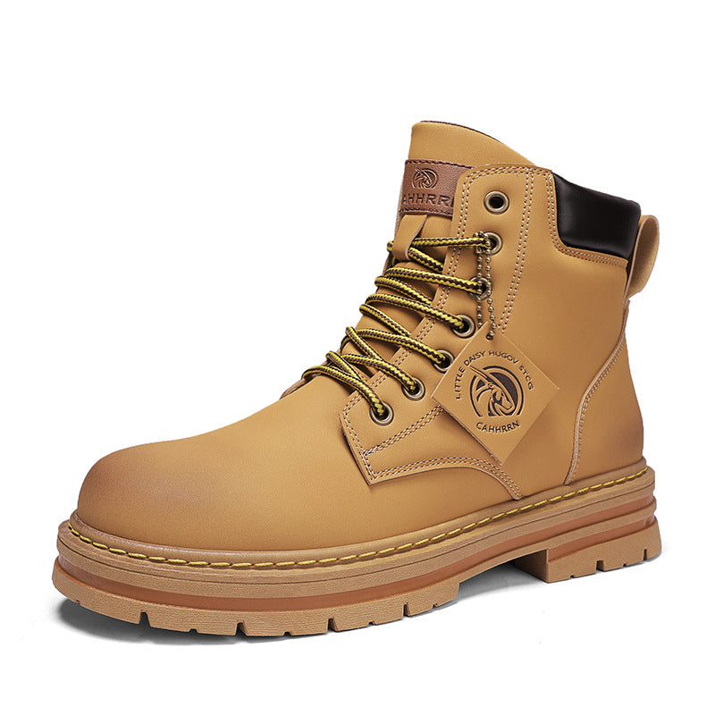 Big Yellow Boots, Big-Toe Martin Boots, 2025 Autumn and Winter High-Top Versatile Martin Boots, New Men's Work Shoes, Martin Boots