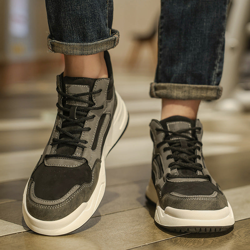 Men's Mid-High Top Sneakers New Men's Shoes Outdoor Casual Sports Versatile Spring and Autumn Shoes Men's Trendy Style