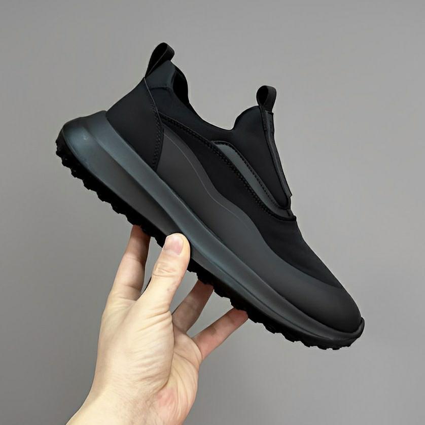 Men's Shoes, Autumn Breathable Thick-Soled Casual Shoes, Men's Spring and Autumn New Lightweight Soft-Soled Slip-On Round-Toe Loafers, Black