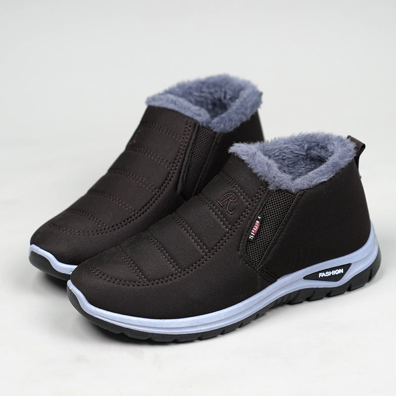 Winter New Cotton Boots Thickened Warm Boots Waterproof Non-slip Snow Boots for Men and Women Middle-aged Old Beijing Cotton Boots