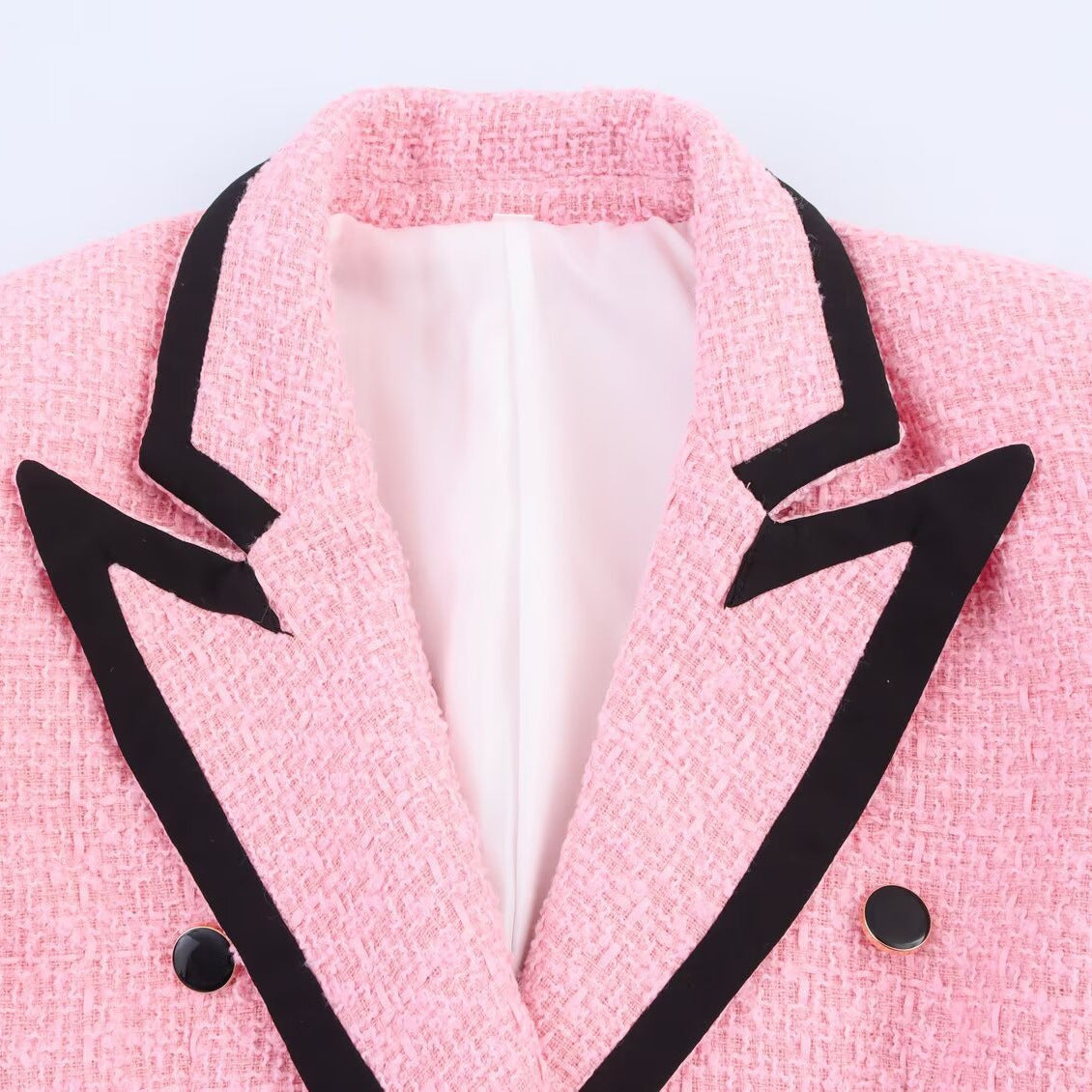 European and American Style Women's Clothing 2025 New European and American Fashion Simple Versatile Contrasting Color Suit Jacket