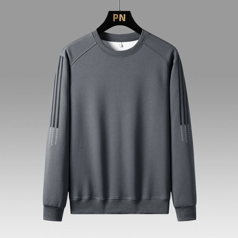 Sweater Men's Spring and Autumn 2024 New Round Neck Loose Casual Long-sleeved T-shirt Trendy All-match Base Shirt Top
