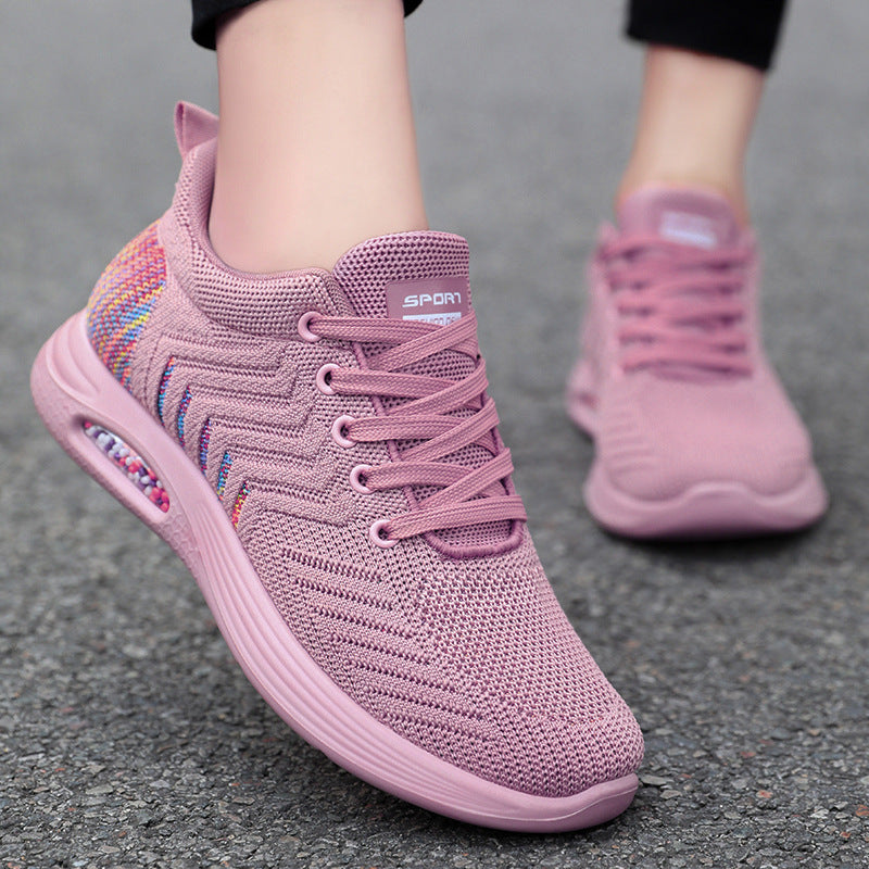 Women's Sports Shoes, New Summer Models, Polyurethane Shoes, Women's Air-Cushioned Trendy Shoes, Fly-Knit Soft-Soled Foreign Trade Women's Shoes