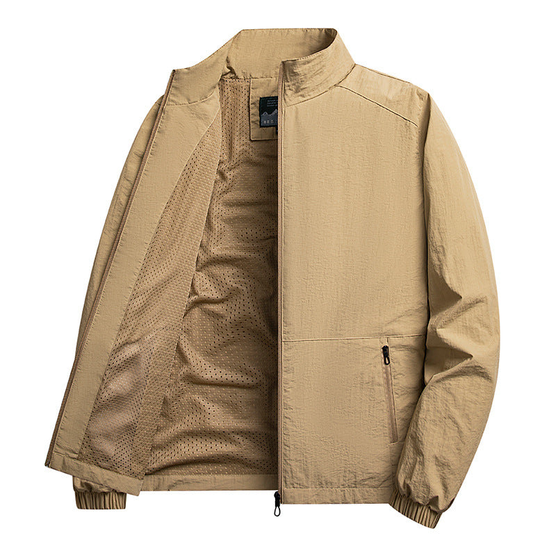 2024 Men's Coat Autumn New Middle-aged Outdoor Casual Coat Dad Top Collar Jacket