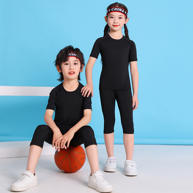 Children's Jump Rope Competition Quick-Drying Training Suit Custom Set, Tight-Fitting Clothing for Running, Football, Basketball, Comfortable Sportswear