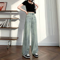 High-Waisted Wide-Leg Jeans for Women 2026, Slimming and Drapey, Loose American-Style Straight Pants, Suitable for Pear-Shaped Body Types