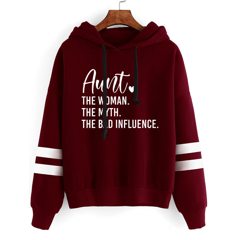 Foreign trade cross-border aunt Aunt The Women printed parallel bars striped sweater autumn and winter men's and women's top Europe and the United States