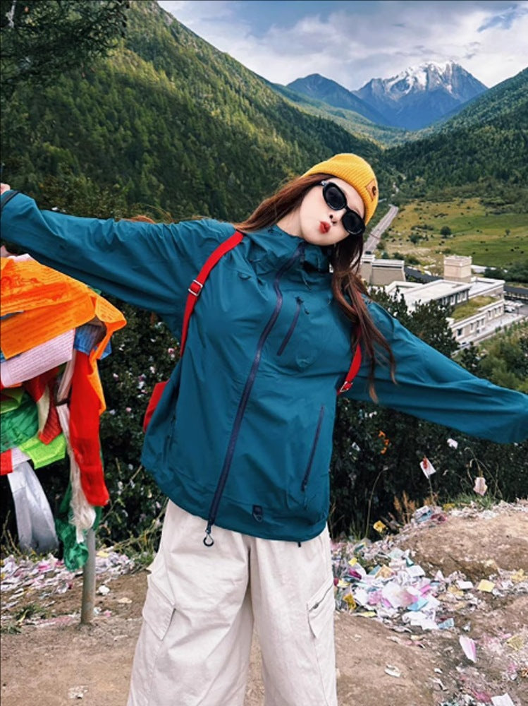 ✅ Lightweight Single-Layer Jacket for Women 25 Spring & Fall Outdoor Windproof and Waterproof Men's Travel Mountaineering Jacket Jacket