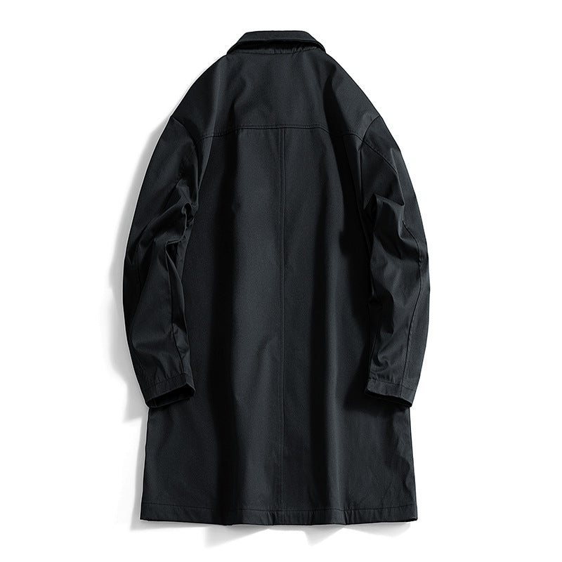 Men's Mid-length Balkan Lapel Coat Rivet Decorative Fashionable Coat Coat Everyday All-match British Style