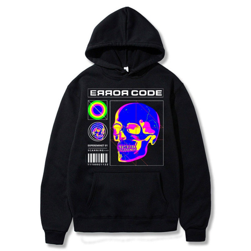 [Cross-border European Code] Skeleton Thermal Imaging Graphic Print Hoodie