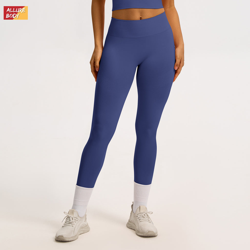 Cross-border Tight High Waist Hip Lifting Yoga Pants Women's Threaded Waist Tight Abdominal Fitness Pants High Elastic Outer Wear Running Pants