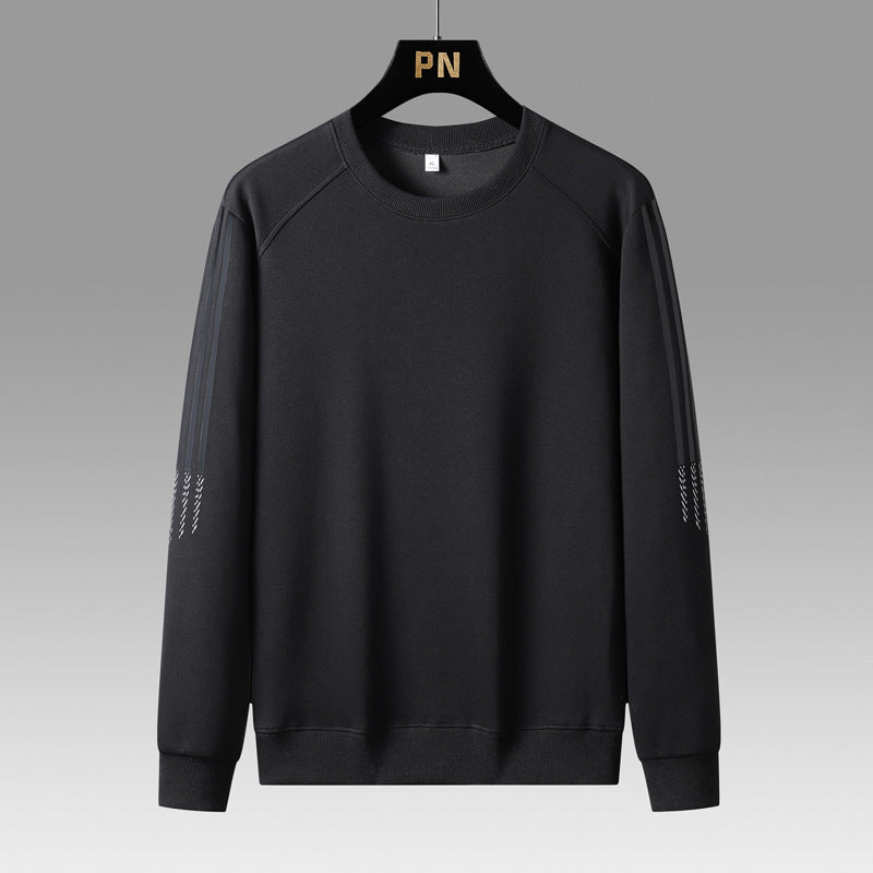 Sweater Men's Spring and Autumn 2024 New Round Neck Loose Casual Long-sleeved T-shirt Trendy All-match Base Shirt Top