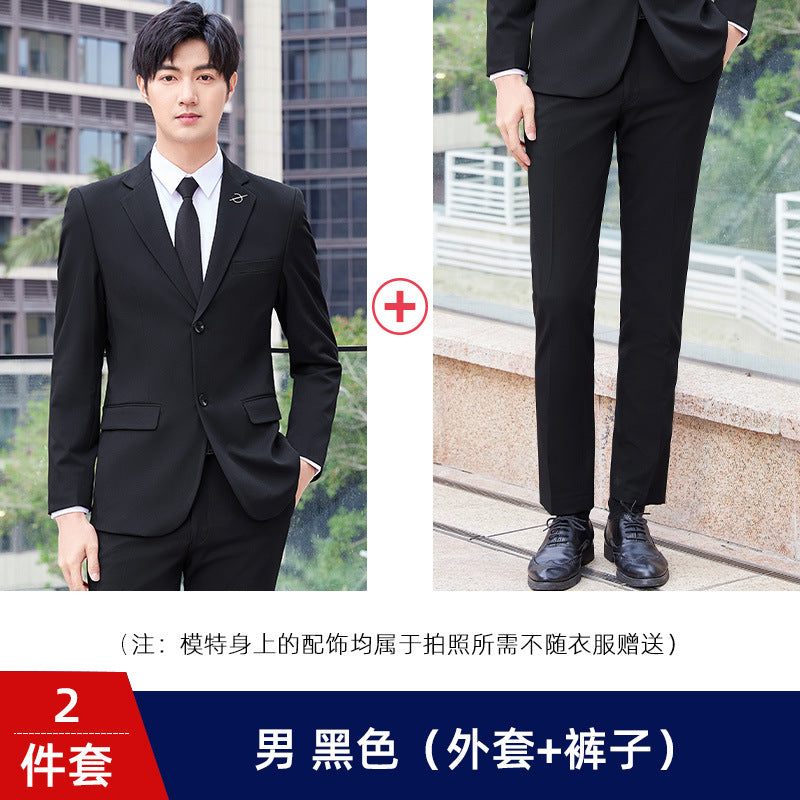 Two-button color spinning four-sided elastic treasure blue teacher suit suit men's and women's same style professional attire 4S shop suit wholesale