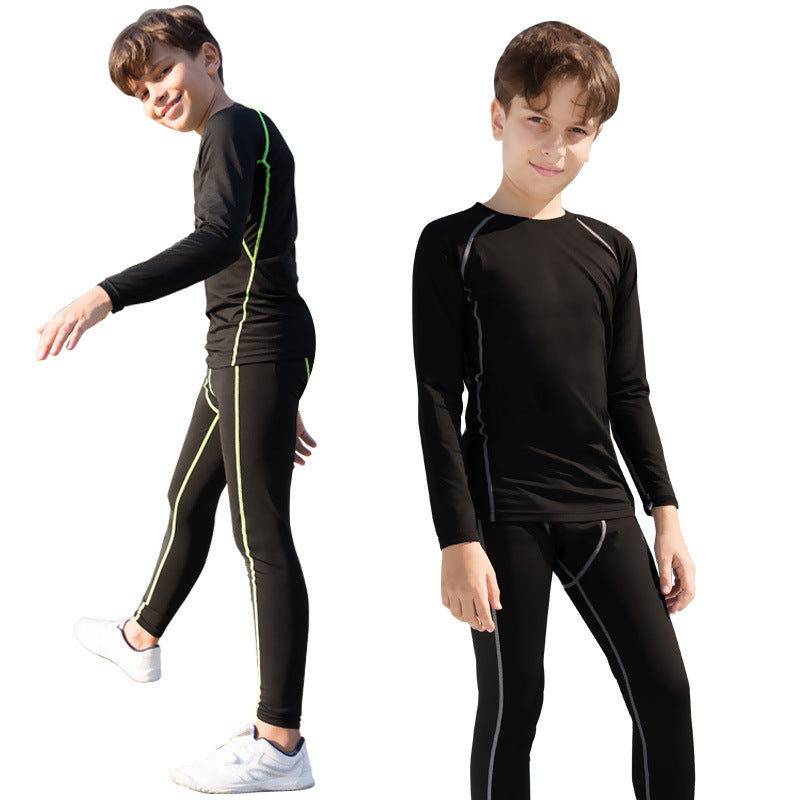 Children's Basketball Suit Warm Tights Training Bottoming Boys Sportswear Children's Quick-Drying Sports Suit