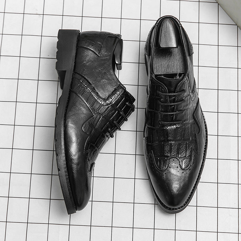 Hairstylist Leather Shoes Men's Large Size Business Formal Casual Shoes Men's British Style Groom's Wedding Shoes Suit Men's Shoes