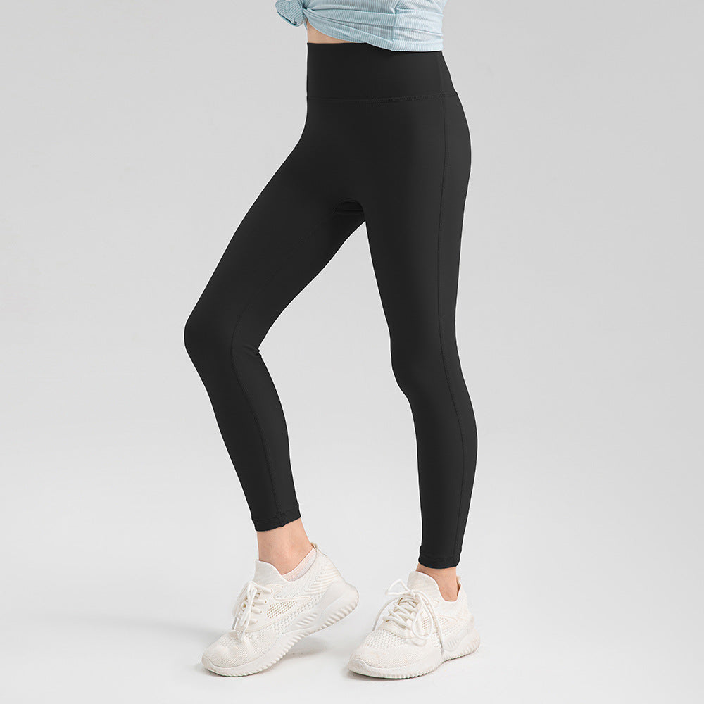 30D Spun Yarn Girls' Summer Light and Breathable Yoga Pants Without Embarrassing Lines, Soft and Skin-Friendly Kidsren's Tight Sports Pants